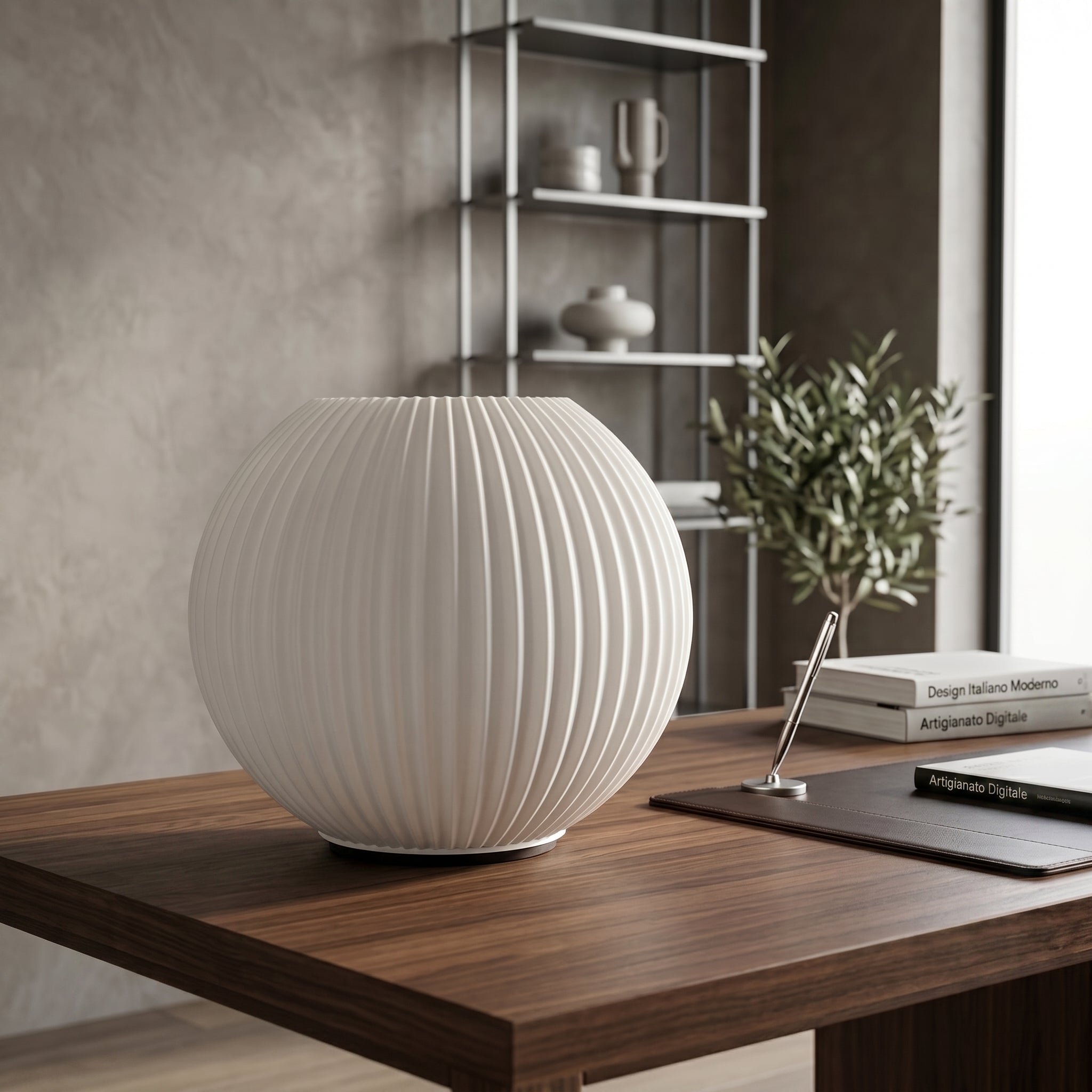 Lampada da Tavolo "Plissé" in Stampa 3D – Design Moderno
