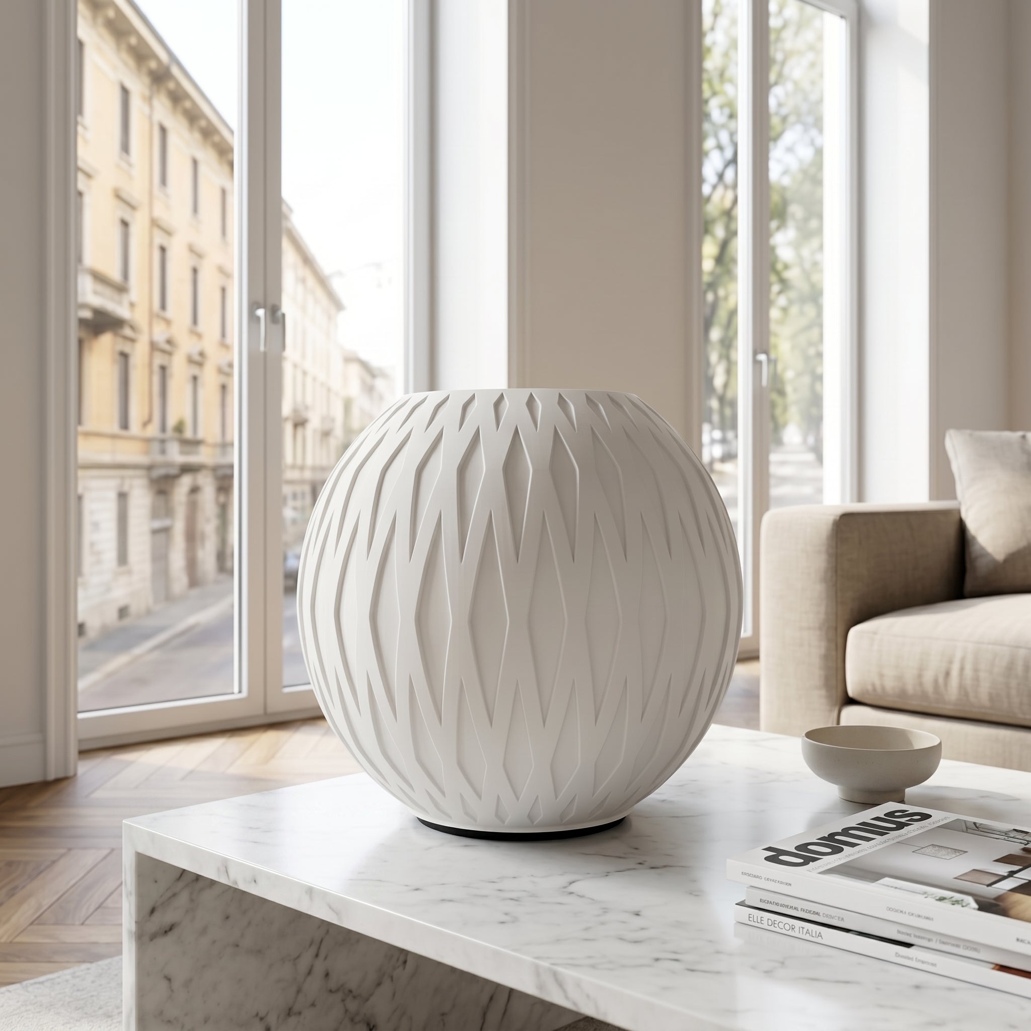 Lampada da Tavolo "Onda" in Stampa 3D – Design Intreccio Elegante