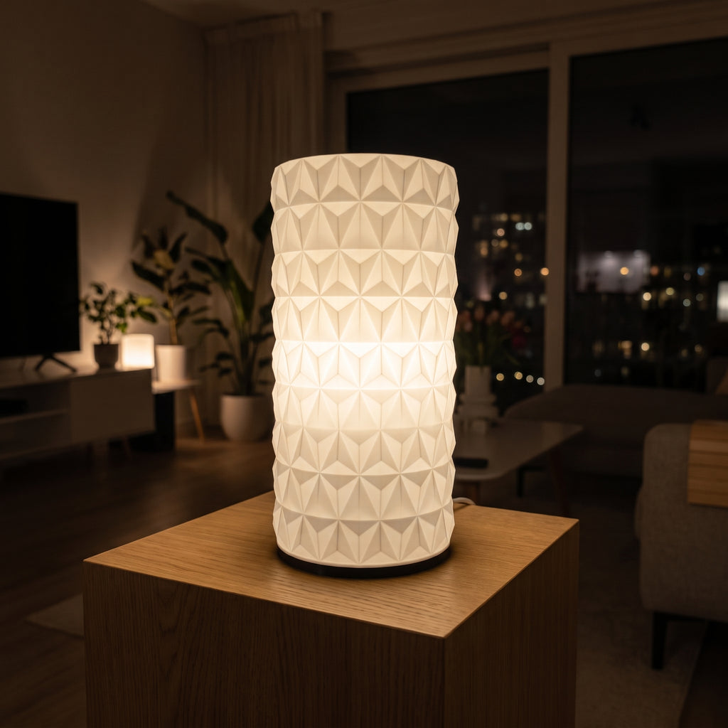 Lampada da Tavolo Cilinidrica "Prisma Tower" in Stampa 3D