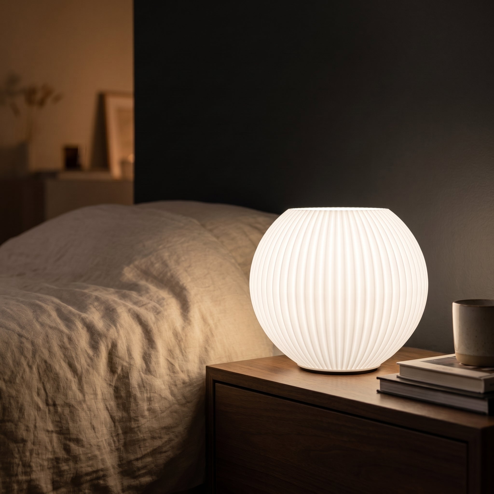 Lampada da Tavolo "Plissé" in Stampa 3D – Design Moderno