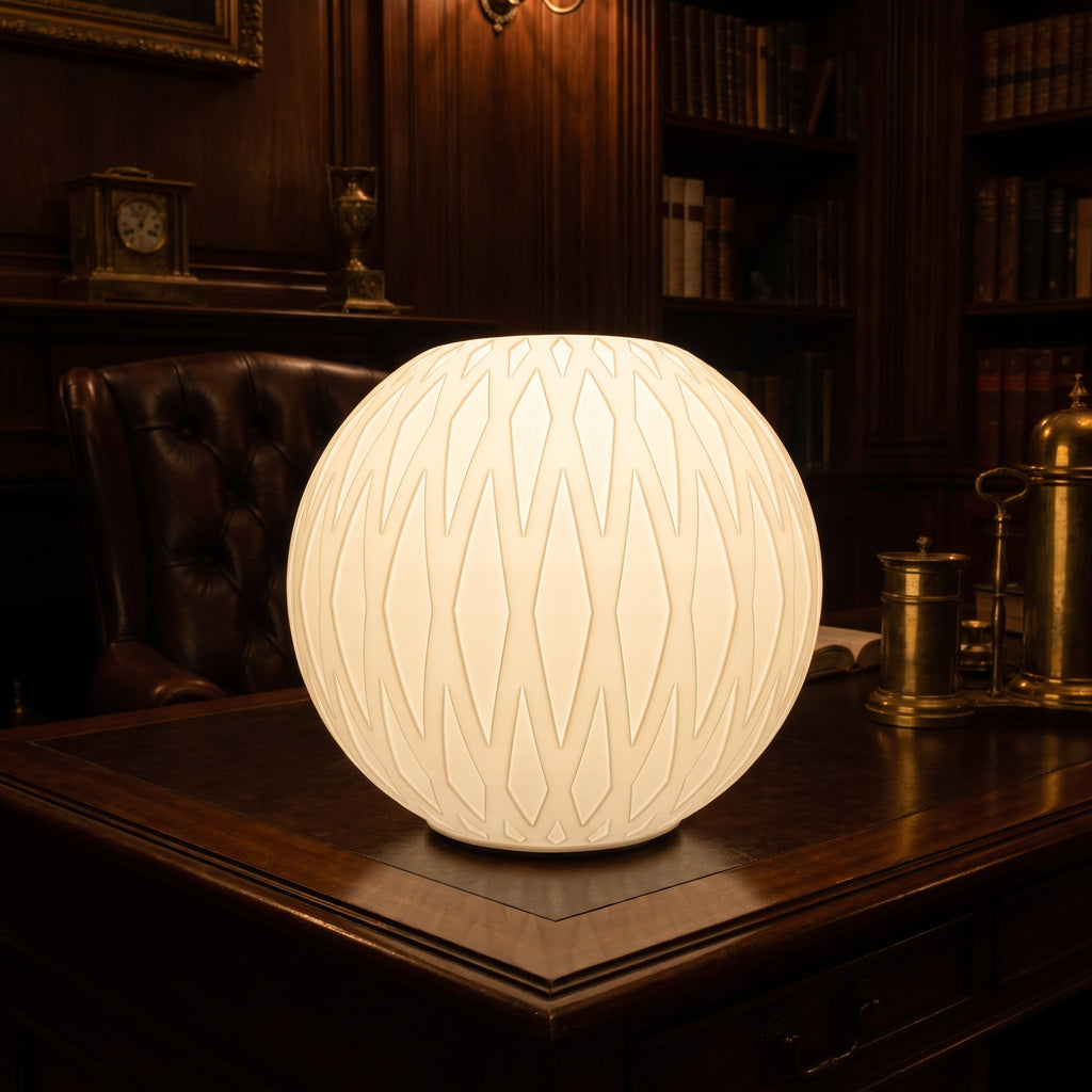 Lampada da Tavolo "Onda" in Stampa 3D – Design Intreccio Elegante